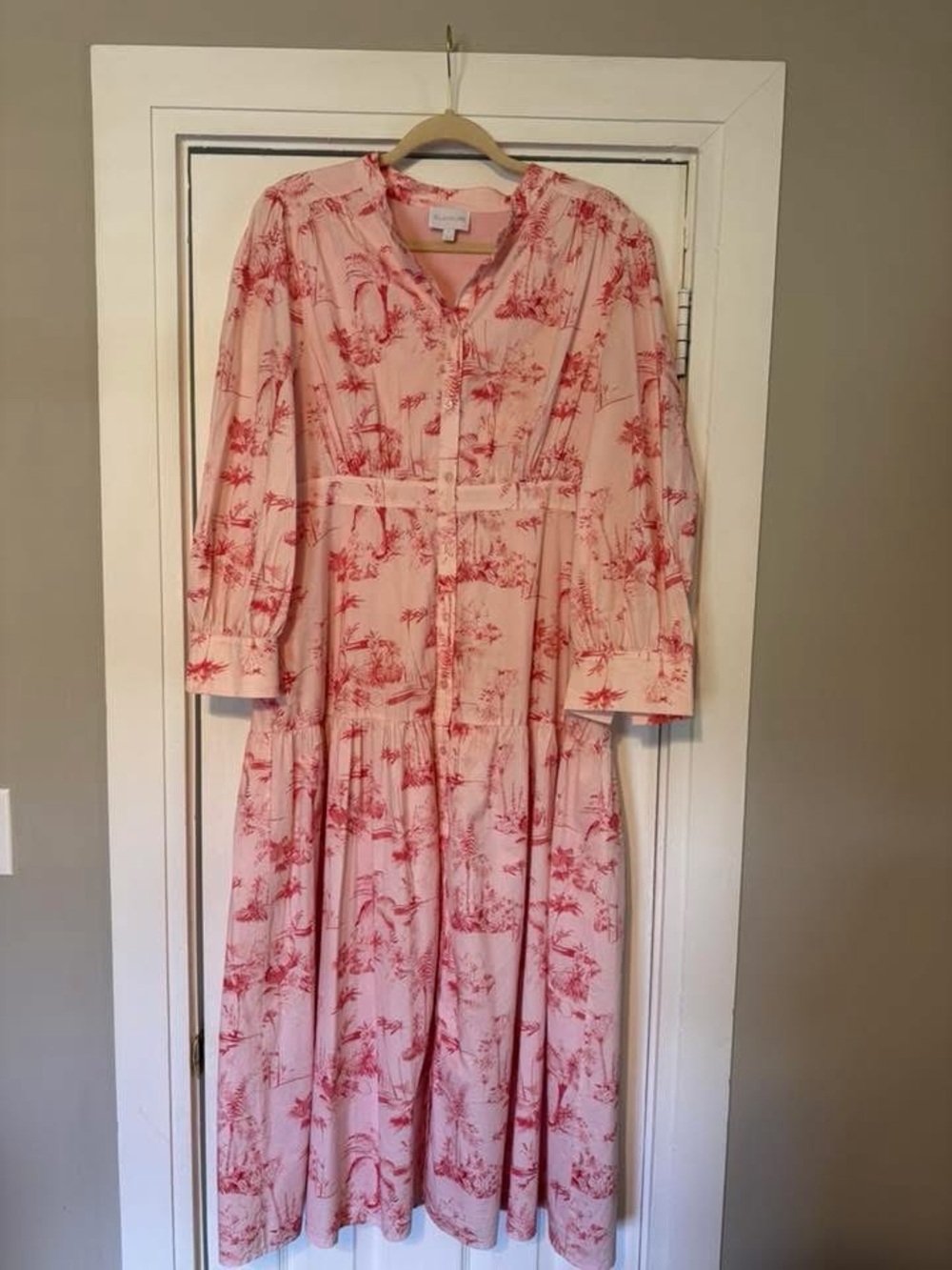 Del Rey Toile Button Up Midi Dress